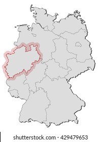 Map - Germany, North Rhine-Westphalia