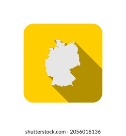 Karte Deutschlands auf gelbem Platz mit langem Schatten