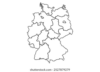 Map of Germany outline vector design isolated white background