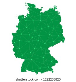 Map of Germany from Polygonal wire frame low poly mesh,Germany map Vector Illustration EPS10.