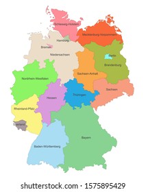 
Map of Germany with representation of different states federated svg