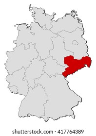 Map - Germany, Saxony