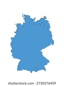 Mapa da Alemanha, silhueta de sinal. Mapa do Mundo Globo. Ilustração vetorial isolada no fundo branco. Continente europeu.