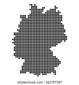 The Map Of Germany. Silhouette of Germany is made up of square dots. Original abstract vector illustration.