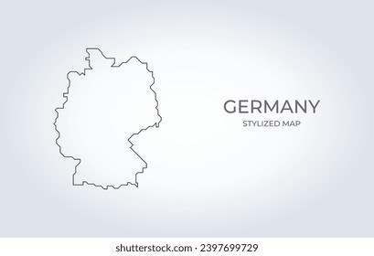 Map of Germany in a stylized minimalist style. Simple illustration of the country map.