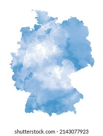 Map of germany with watercolor elements.