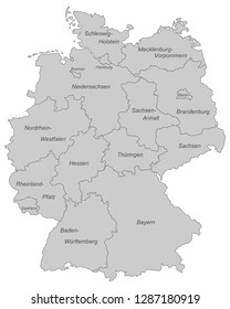 Map of Germany (with german inscription) svg