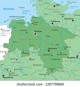 Map of Germany (with german inscription)