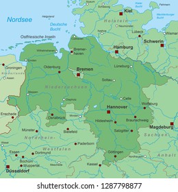 Map of Germany (with german inscription)