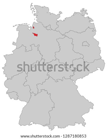 Map of Germany (with german inscription)