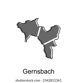mapa de la plantilla de diseño de Gernsbach, geométrico con diseño de ilustración de contorno