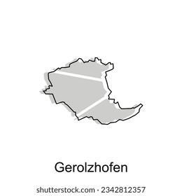 map of Gerolzhofen design template, geometric with outline illustration design