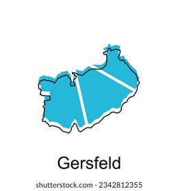 mapa de la plantilla de diseño de Gersfeld, geométrico con diseño de ilustración de contorno