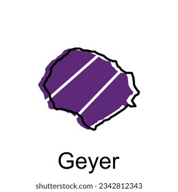 Karte der Geyer-Design-Vorlage, geometrisch mit Rahmengrafik-Design