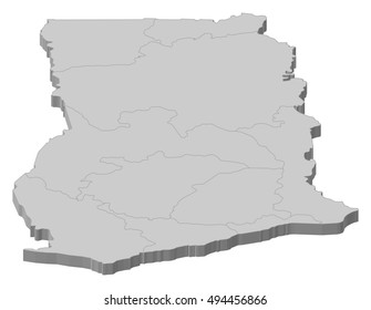 1,943 3d ghana map Images, Stock Photos & Vectors | Shutterstock