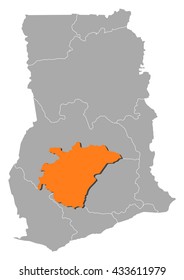 Map - Ghana, Ashanti