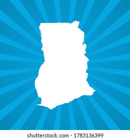 Map of Ghana blue comic pop art vector.