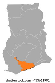 Map - Ghana, Central