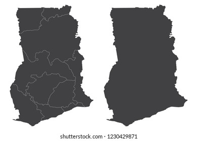 Map - Ghana Couple Set , Map of Ghana,Vector illustration eps 10.