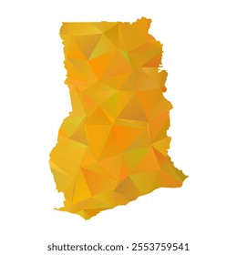 Map of Ghana - Gold Polygonal Design For Your. Vector illustration eps 10.