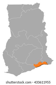 Map - Ghana, Greater Accra