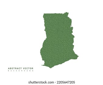 Map of Ghana green simple outline. Stylized minimal line design vector.