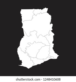 Map of Ghana - High detailed on black background. Abstract design vector illustration eps 10.