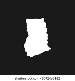 Map of Ghana on Black Background