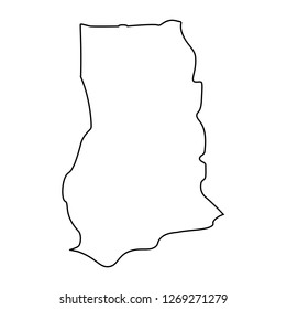 map of Ghana - outline. Silhouette of Ghana map vector illustration