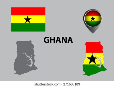 Map of Ghana and symbol