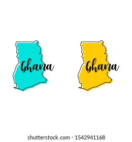 Map of Ghana Vector Design Template.