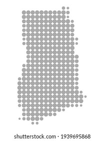 Map of Ghana as vector illustration