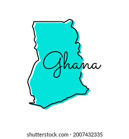 Map of Ghana Vector Illustration Design Template.