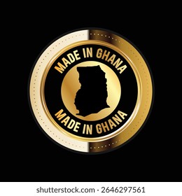 Mapa de Gana. Ilustração vetorial. Logotipo, ícone e símbolo. Selo de ouro do mapa de Gana. 