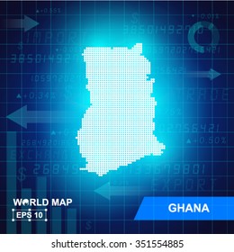 Map Of Ghana,Abstract background, vector illustration