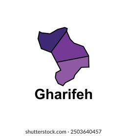 Map of Gharifeh vector design template, World Map International vector template with outline graphic sketch style isolated on white background