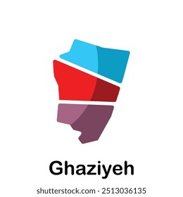 mapa de Ghaziyeh design moderno, alta ilustração vetorial detalhada do líbano país, adequado para o seu design, marca, e etc