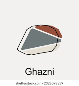 Mapa del logotipo geométrico moderno Ghazni, Resumen, concepto de diseños, logotipo, elemento de logotipo para plantilla.