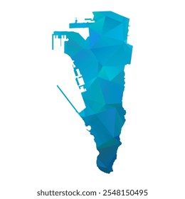 Mapa de Gibraltar - Diseño poligonal azul para su uso. Ilustración vectorial eps 10.