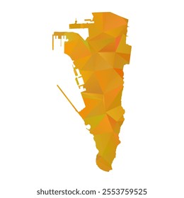Map of Gibraltar - Gold Polygonal Design For Your. Vector illustration eps 10.