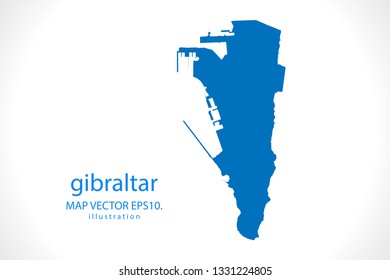 Map of gibraltar - High detailed blue map on white background. Abstract design vector illustration