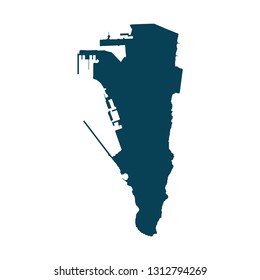 Map of Gibraltar - High detailed on white background. Abstract design vector illustration eps 10.
