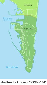 Map of Gibraltar (with german inscription)