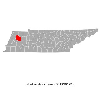 Map of Gibson in Tennessee on white