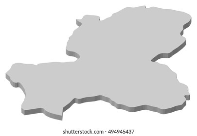 Map - Gifu (Japan) - 3D-Illustration