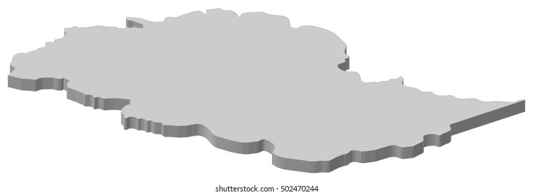 Map - Gilgit-Baltistan (Pakistan) - 3D-Illustration