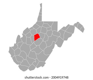 Map of Gilmer in West Virginia on white