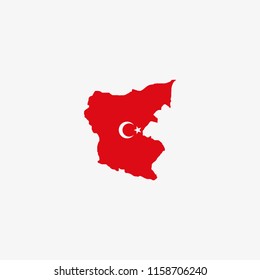 Map of Giresun - Turkey Vector Illustration
