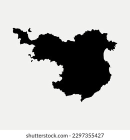 Map of Girona - Catalonia - Spain region outline silhouette graphic element Illustration template design
