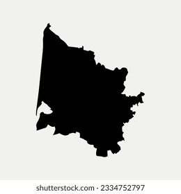 Map of Gironde - Nouvelle-Aquitaine - France region outline silhouette graphic element Illustration template design
